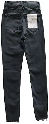 Hidden 24 Taylor High Rise Skinny Distressed Step Frayed Hem Jeans  HD1807H-BLK • $21.97