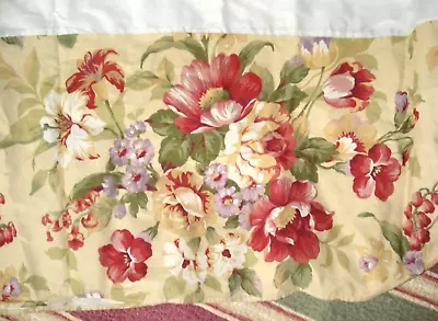 POTTERY BARN J.C.PENNEY Twin White Floral Burgund Crib Blue Bedskirt Dust-Ruffle • $6.99