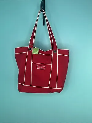 Vera Bradley Large Tote Deco Red Daisy Tote Red Floral Retired Overnight Bag • $49.95