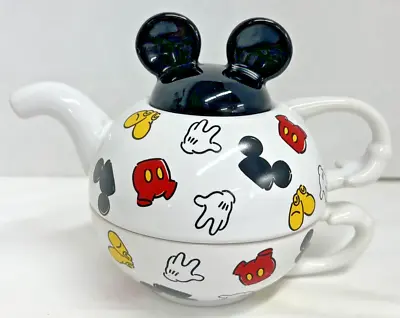 Vintage Walt Disney Thailand Mickey Mouse Tea For One Cup & Teapot Saucer Set • $25