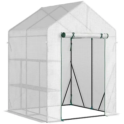 Greenhouse For Outdoor Portable Gardening Plant Grow House With Shelf • £41.68
