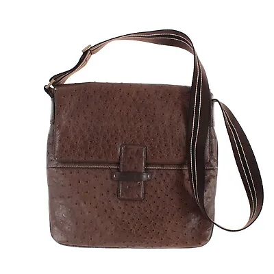 $1599.99 • Buy Ermenegildo Zegna LNWOT Ostrich Leather Messenger Bag In Brown Made In Italy