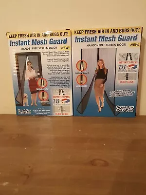 Instant Mesh Guard Magnetic Screen Door-Keep Fresh Air In And Bugs Out Set Of 2  • $21.99