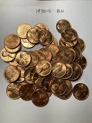 1970-s  Bu  Lincoln Memorial Cent Penny Roll  50 Coins • $12