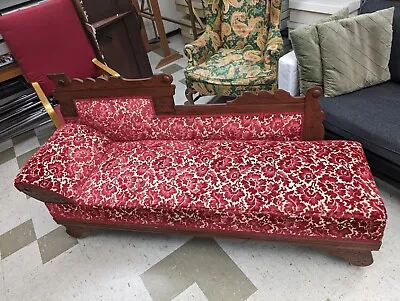 Rare Eastlake Victorian Oak Chaise Lounge Fainting Couch Sofa/Fold Out Bed • $249.95