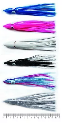 $9.90 • Buy 10 X 15cm Soft Octopus Squid Skirt Trolling Jig Lure 6 Colours , Fishing Tackle