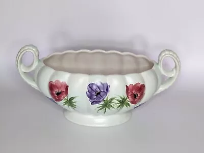 Hand Painted E Radford Pottery Rose Posy Bowl Vase Planter Oval Floral Large  • £15