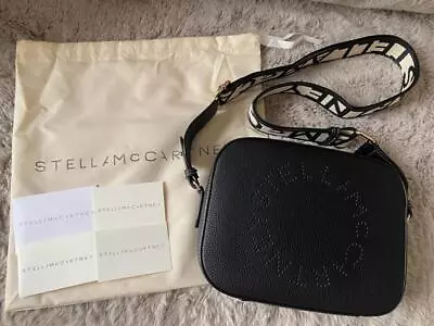 Stella Mccartney New Crossbody Logo Camera Shoulder Bag Perforated Mini Black JP • $159.89