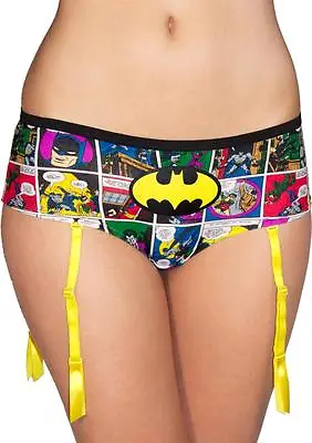 Batman Comic Print Ladies Pantie W/ Garter Small Hipster Lingerie Robin & Joker • $9.09