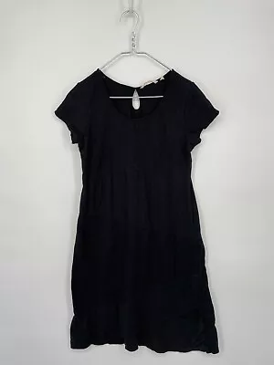 Soft Surroundings Dress Medium Black Knit T-Shirt Cotton • $18.99