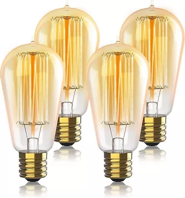 Hudson Bulb Co. Warm White Vintage Dimmable Light Edison Bulbs Pack Of 4 NEW • $14.99