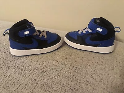 Nike Court Borough Mid 2 GS Shoes Toddler 6c Game Blue Black Sneaker DM8874-001 • £20.06