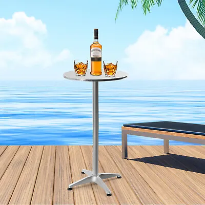 Bar Height Dining Table Pub Round Tall Folding Indoor/Outdoor Patio Metal Party • $67