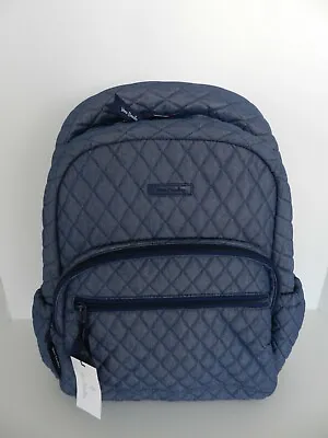 NWT Vera Bradley Essential Backpack In Denim Moonlight Navy • $59.99