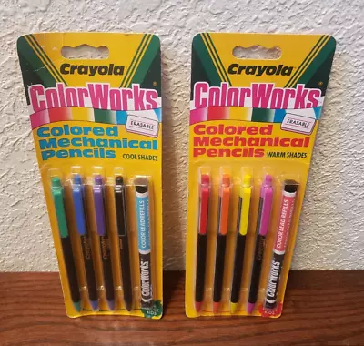 NISP Vtg 1988 Crayola Color Works COOL & WARM SHADES ERASABLE Mechanical Pencils • $29.99