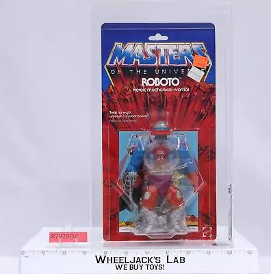 Roboto CAS GRADED 75+ 75/85/85 He-man Masters Of The Universe MOTU 12-Back 1985 • $686