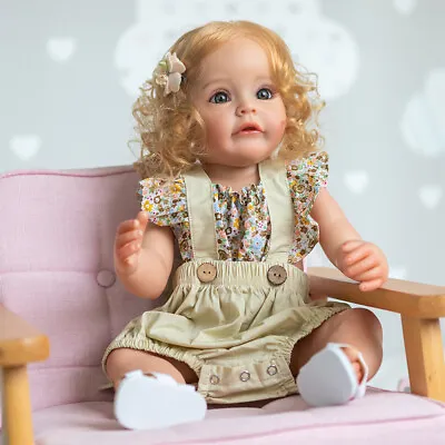 Handmade Realistic 22  Baby Doll Full Body Silicone Vinyl Newborn Doll Real Gift • $73.99