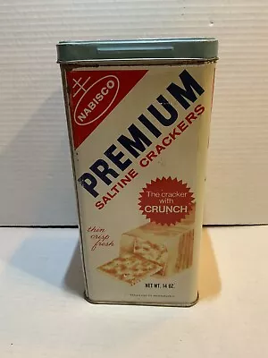 Vintage 1969 Nabisco Premium Saltine Crackers 14 Oz. Tin W/Lid • $15