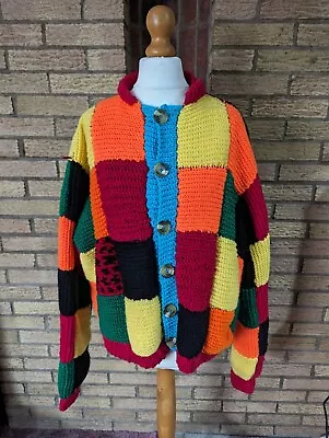 Harry Styles Hand Knit Patchwork Cardigan Inspired By J W Anderson Colorblock • £89.99