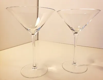 Large Martini Glasses Contemporary Clean Lines Set Of 2 Cocktail Glasses  • $21.50