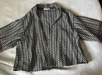 Zara  Open-Front Cotton Kimono-Style Jacket Sz Med With Embroidery • $15