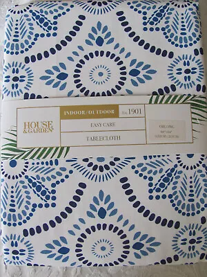 House & Garden Easy Care-Celeste Medallion-Blue-Tablecloth Oblong 60 X 84 -New  • $28.04