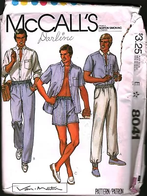 8041 Vintage McCalls SEWING Pattern Mens Shirt Pants Shorts Van Martin OOP Sew • $5.59