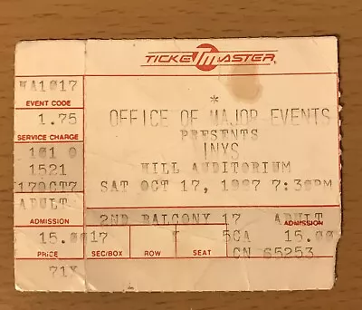 1987 Inxs Kick Tour Ann Arbor Michigan Concert Ticket Stub Michael Hutchence  • $19.99