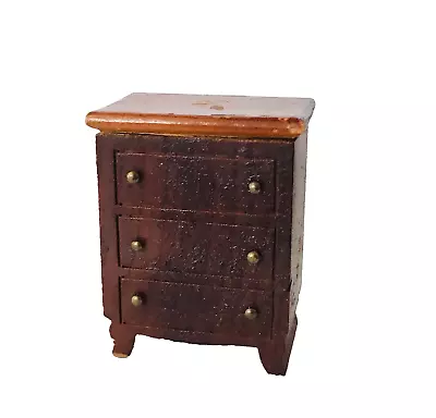 1930s-1940s Kage Dollhouse 3 Drawer Wooden Night Stand Chest Mini Furniture USA • $16.95