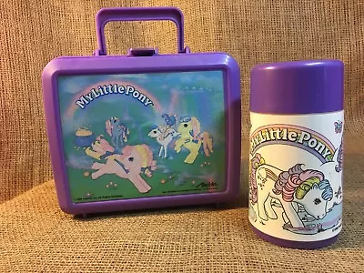 Vtg 1990 My Little Pony Purple Lunchbox W/ Thermos  By Aladdin With Story Book • $32