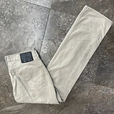 Levi's 514 Straight Fit Jeans Mens Size 32x32 Beige Denim White Tab • $15.95