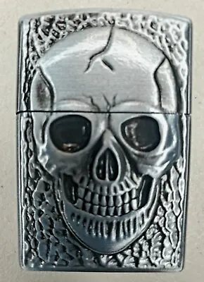 High Quality Brass  SILVER SKULL  Lighter  Butane Silver Awesome • $15.95