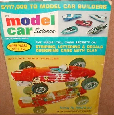 Model Car Science Nov 1965 Magazine Table Top Slot Car Racing  Original A • $19.99