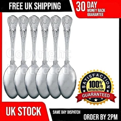 £6.89 • Buy 6 Kings Pattern Table Serving Spoons Large Set Of Six Quality Design Cutlery