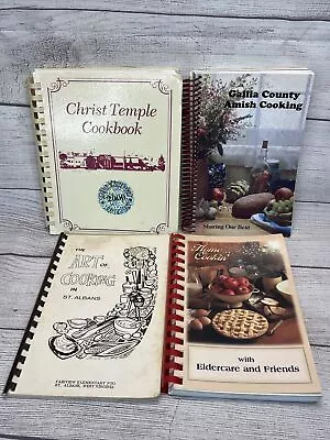 LOT Of 4 Spiral Cookbooks Community Amish Vintage Cook Books And Recipes • $12.99