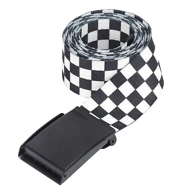 Checkered Belt Black Flip Top Military Belt Cuttable Black White • £5.92