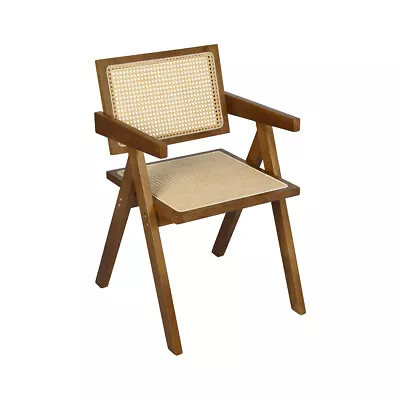 Levede 1x Armchair Dining Chair Wicker Wooden Chairs Rattan Accent Lounge Seat • $109.99