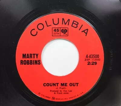 Country 45 Marty Robbins - Count Me Out / Private Wilson White On Columbia • $5