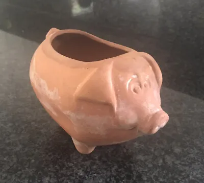 Vintage TerraCotta Clay Pig Planter Pot Rustic Patina Farmhouse Country Red Ware • $24