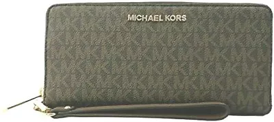 Michael Kors Long Zip Around Wallet Wristlet Leather Or PVC Clutch Phone Holder • $67.50