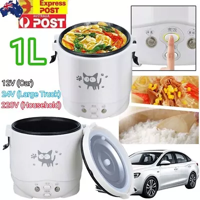 1L Portable Rice Cooker Warmer Travel Food Steamer Non-stick For 1-2 People AU • $38.39