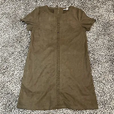 Love Riche Vegan Suede Shift Dress Size M Boho Western Halloween Thanksgiving • £29.10