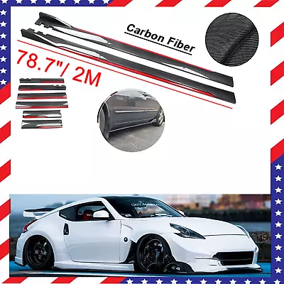 Carbon Fiber Look Side Skirt Extension Spoiler Splitter For Nissan 200SX S15 • $99.99