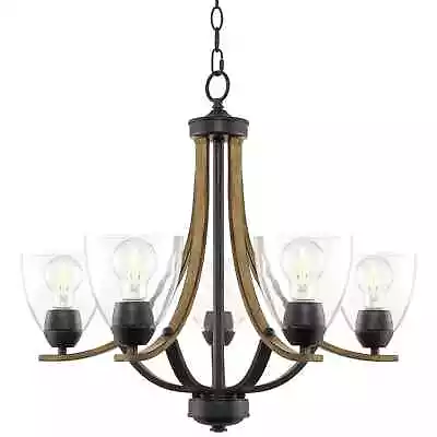 Kira Home Weston 24  Contemporary 5-Light Large Chandelier + Alabaster Glass Sha • $53.16