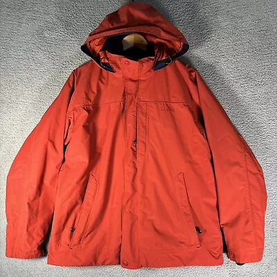 L.L. Bean Ski Snow Jacket Snowboard 3 In 1 Full Zip Outdoor Orange Hooded Mens M • $34.99