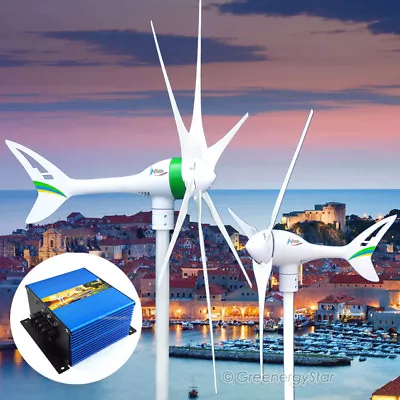 $229 • Buy 400 550 650 800 1000 W Watt 12/24 V 3/6 Blades Wind Turbine Generator+Controller