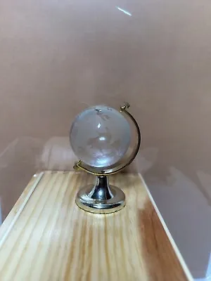 Vintage Glass World Globe Earth Paperweight Spinner Miniature 3”  • $10