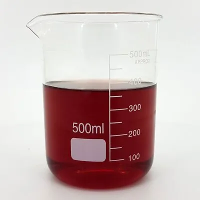 Borosilicate Glass Beaker 500ml Laboratory Glassware Boro 3.3 Low Form Measuring • £8.93