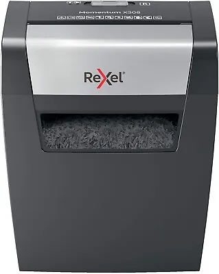 £49.99 • Buy Rexel Momentum X308 Cross Cut Paper Shredder, Shreds 8 Sheets, 15 Litre Bin, Hea