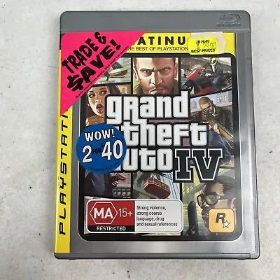 Grand Theft Auto IV Platinum Edition PlayStation 3 Game Manual And Map Like New • $14